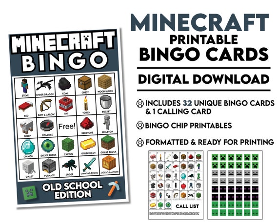 minecraft bingo free printable