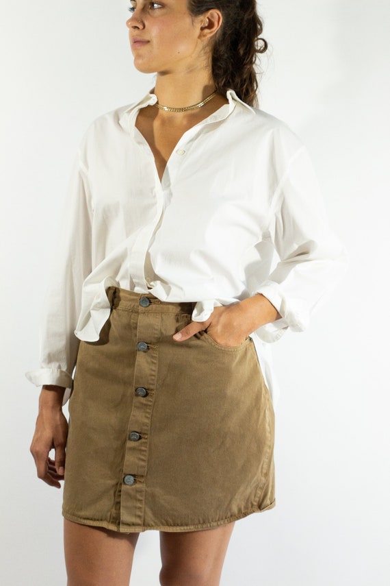 Khaki skirt button down hot sale