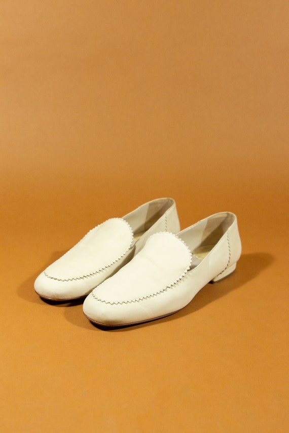 Vintage Giorgio Armani White Leather Loafers. - Etsy
