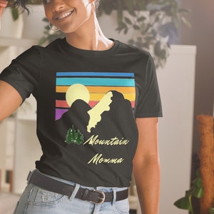 Mountain Momma TShirt Mountain Tee Camping TShirt Sunset T-Shirt  Gift For Her Mother&#39;s Day Gift  Women&#39;s Mountain Shirt Nature Lover