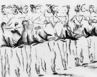 Ballet Poster Chaine Art Print Black and White Pastel Dance Art Print Dancer Gift Recital Gift Dance Poster