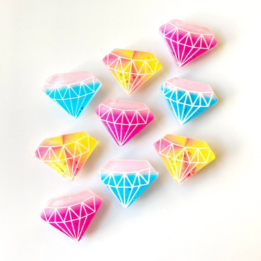 Kawaii Diamond Fridge Magnets: Glittery Locker Decor, Set of 9 - Etsy