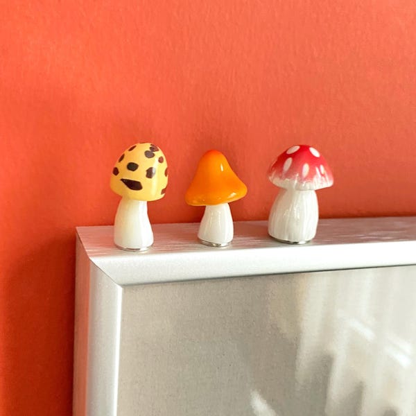 Mushroom Hinge Heads: Fairycore Magnetic Hinge Toppers, Set of 3
