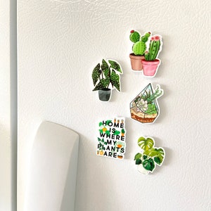 House Plant Magnets, Cute Potted Plant Fridge Magnets for Plant Parent, Gift Idea for Cottagecore, Nature Lover, and Indoor Gardener