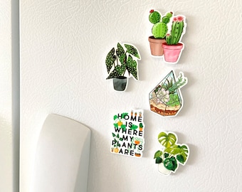 House Plant Magnets, Cute Potted Plant Fridge Magnets for Plant Parent, Gift Idea for Cottagecore, Nature Lover, and Indoor Gardener