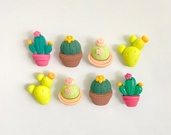 Cactus Magnets, Set of 8, Mini Succulent Gift, Cactus Plant Magnets, Cute Cactus Fridge Magnets, Cactus Decor, Plant Gifts, Indoor Garden