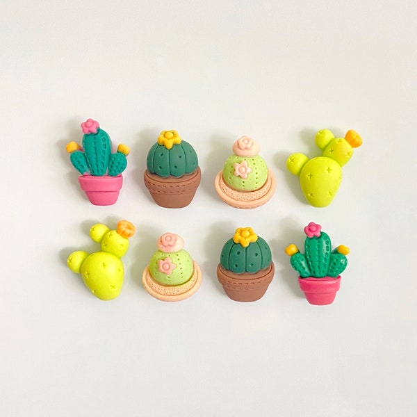 Cactus Magnets, Set of 8, Mini Succulent Gift, Cactus Plant Magnets, Cute Cactus Fridge Magnets, Cactus Decor, Plant Gifts, Indoor Garden