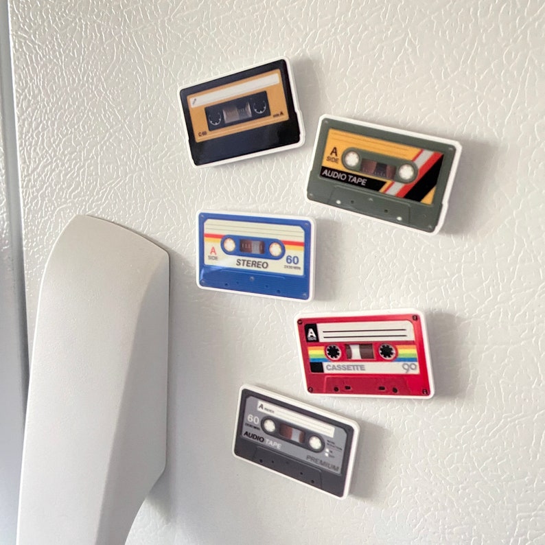 Retro 80s Cassette Tape Fridge Magnets 80s Nostalgia 80s Decor 90s Nostalgia Vintage Retro Decor 80s Retro Gifts 80s Room Decor image 9