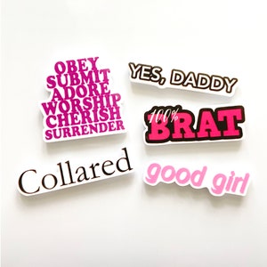 Submissive Brat Magnet Set | Submission Collar | Daddy Dom | Fetish Gifts | Kinky Magnet | Yes Daddy | Good Girl | Daddy Dom | Sub Dom
