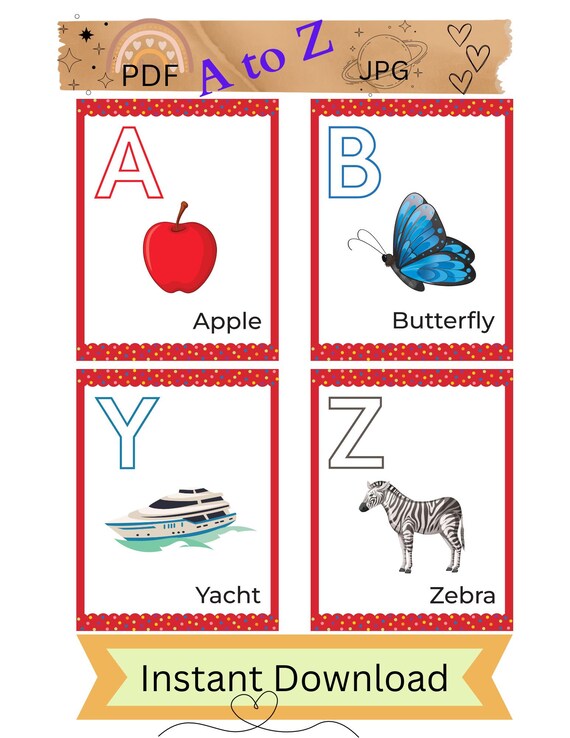 Alphabet Letters for Kids Instant Downloadable and Printable - Etsy