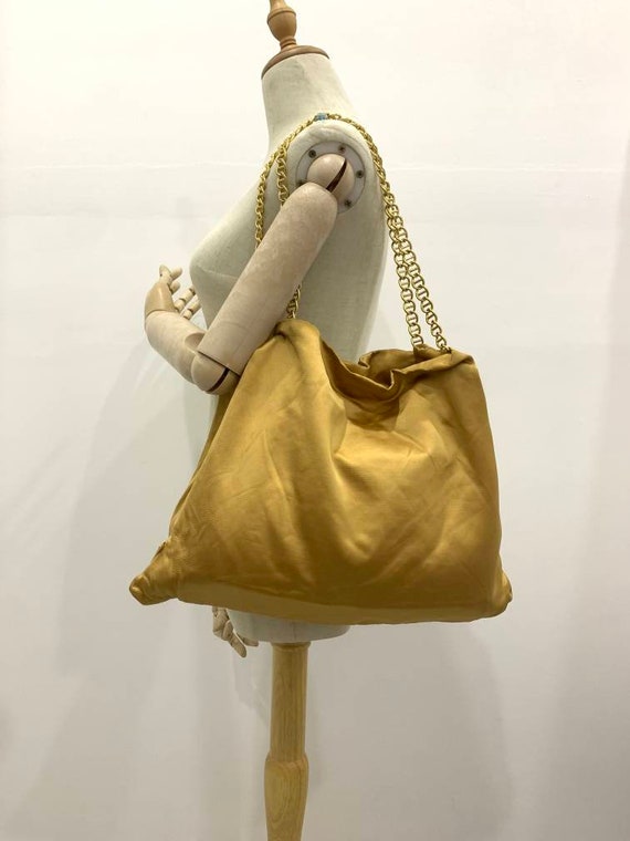 Prada Bag Vintage Prada Gold Satin Chain Tote Bag - Etsy