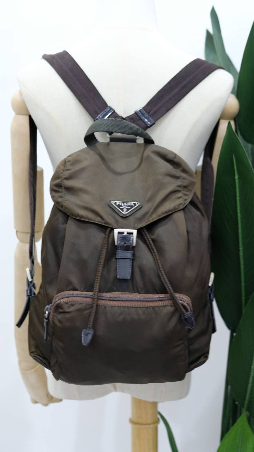 Prada backpack brown cheap