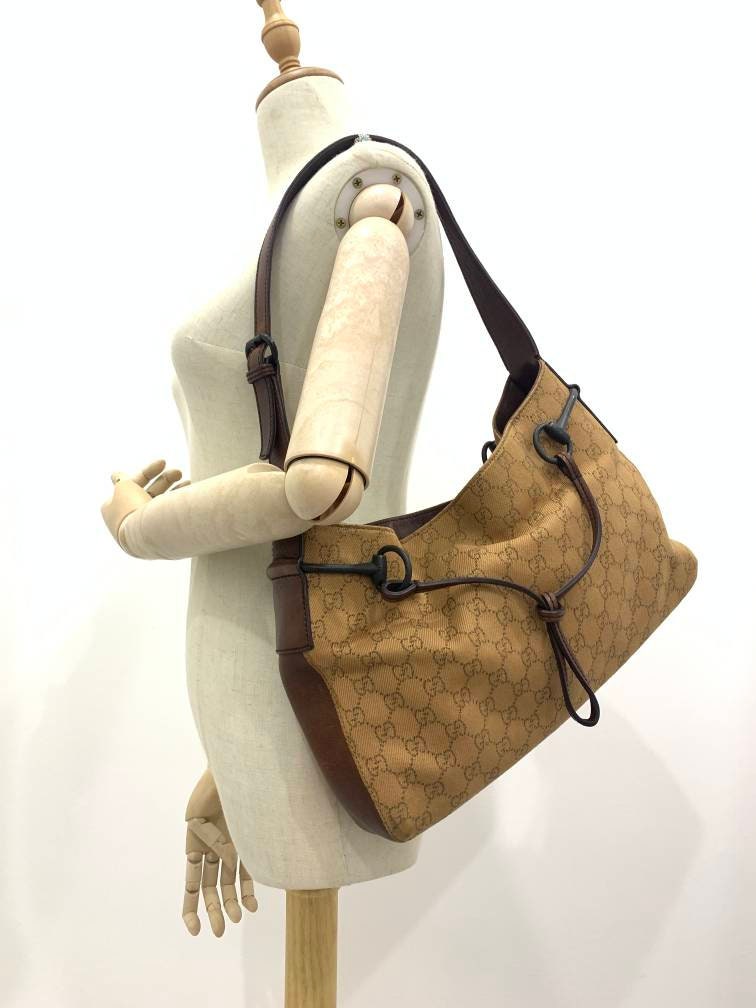 Gucci Vintage - Guccissima Horsebit Shoulder Bag - Brown - Leather Handbag  - Luxury High Quality - Avvenice