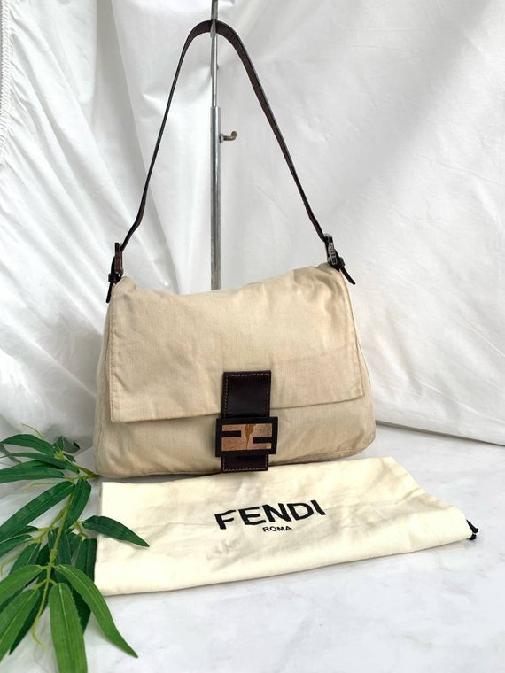 Vintage Fendi Mamma Baguette - Beige/Brown Zucca Canvas