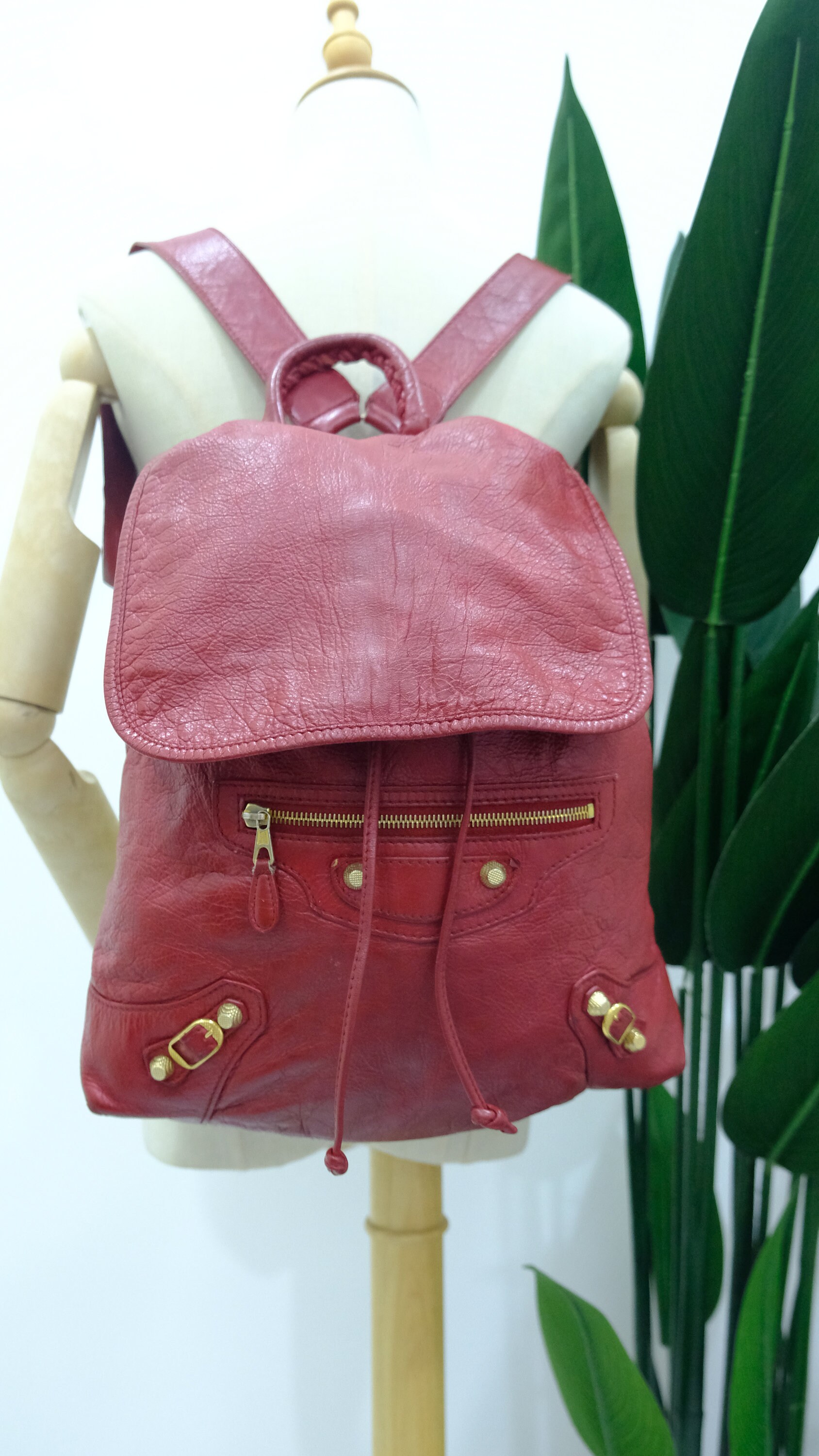 Balenciaga red backpack sales
