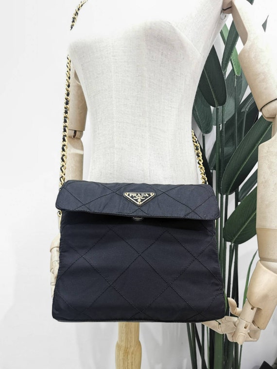 Prada Nylon Shoulder Bag with Chain Handle