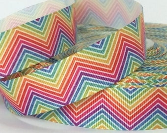 Colorful ZigZag - 7/8" - Printed Grosgrain Ribbon