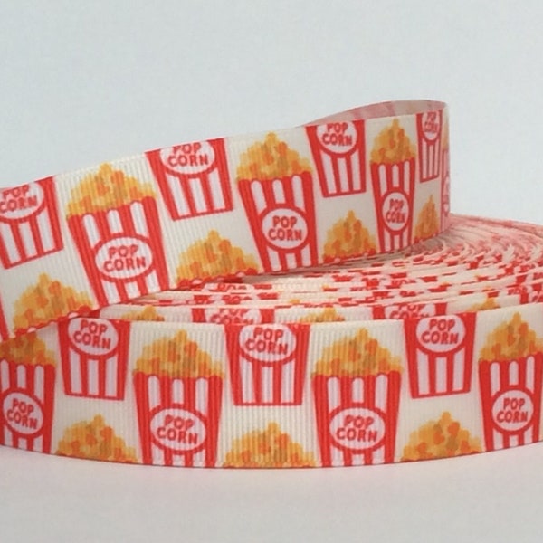 Popcorn Boxes - 1" - Printed Grosgrain Ribbon - Family Night - Entertainment - Party Decor - Crafts - Scrapbooking - Sewing