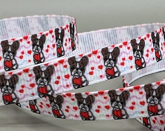 Doggy Love - 3/8" - Printed Grosgrain Ribbon