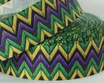 Tribal ZigZag - 7/8" - Printed Grosgrain Ribbon