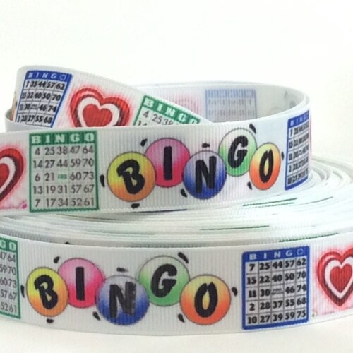 ¡Bingo! - 7/8" - Cinta de grosgrain estampada
