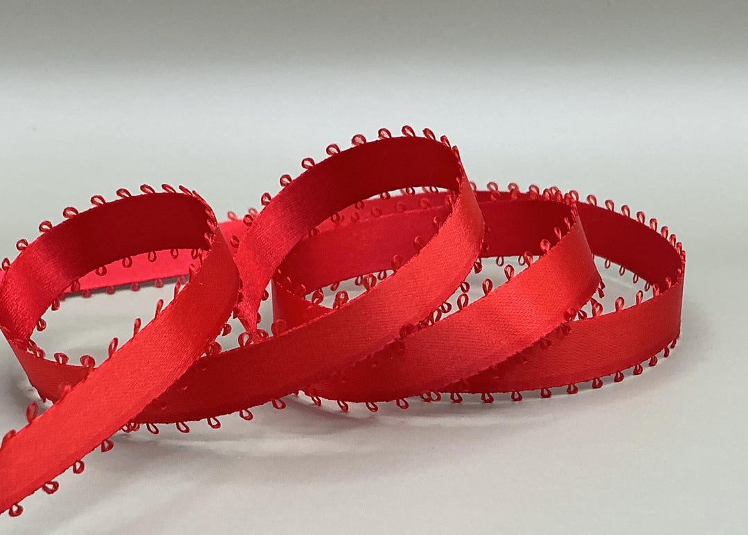 Red Picot-edged - 3/8