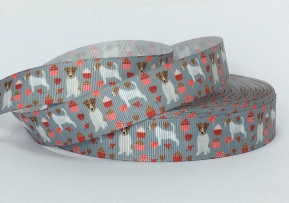 Love for Jack Russells 7 8 Printed Grosgrain Ribbon Dog Collars