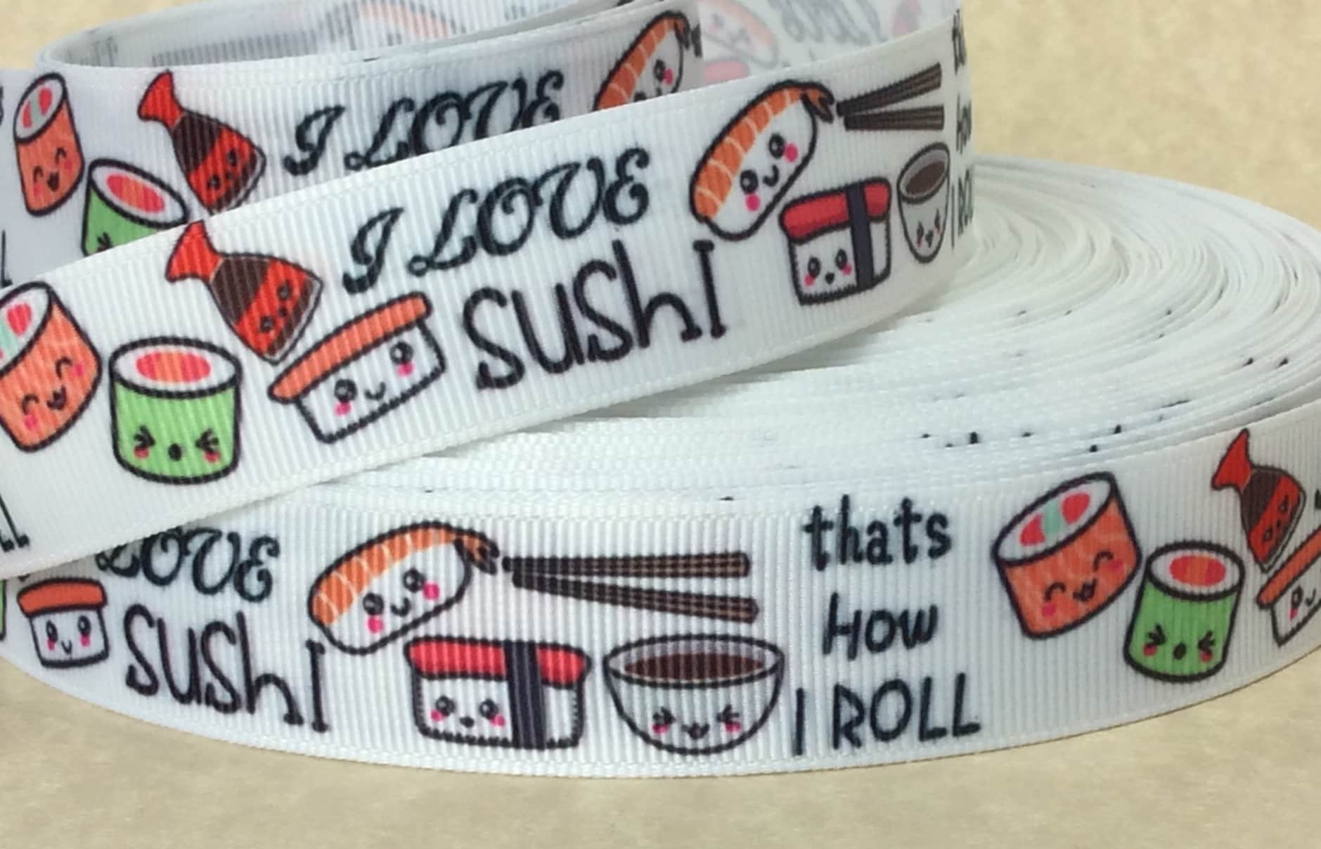 I Love Sushi - 78 - Printed Grosgrain Ribbon - Etsy
