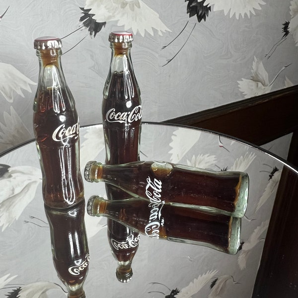 RARE Vintage Miniature Genuine Coca Cola Glass Bottles, Collectable!