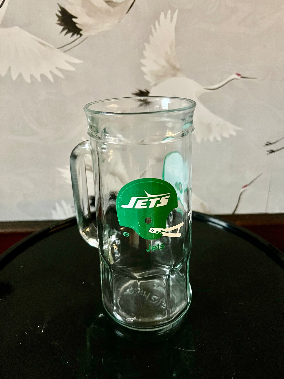Vintage Jets Football Fisher Glass Beer Mug Etsy