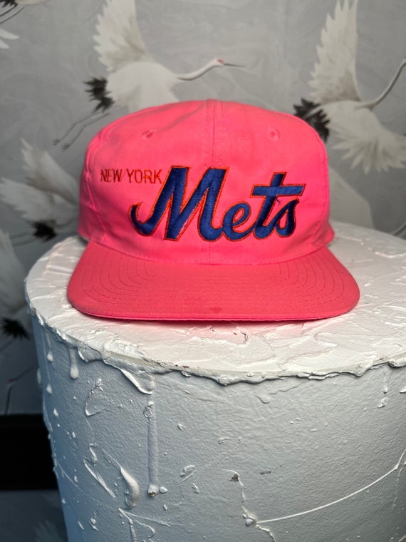 1990's Neon Pink METS Snap Back Baseball Cap
