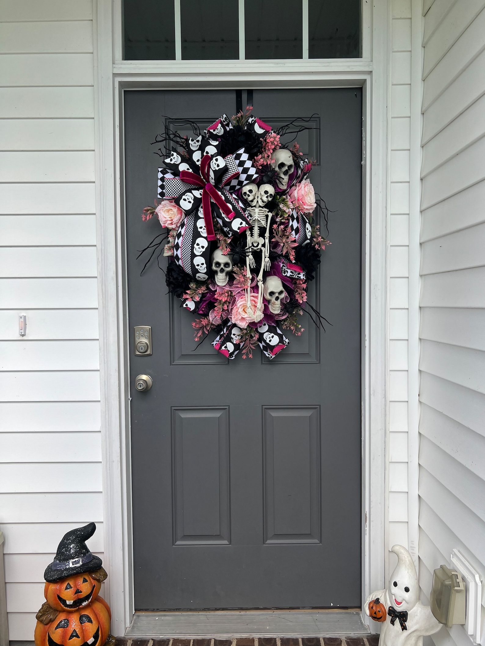 Skeleton Halloween Wreath Skull Halloween Wreath Designer - Etsy