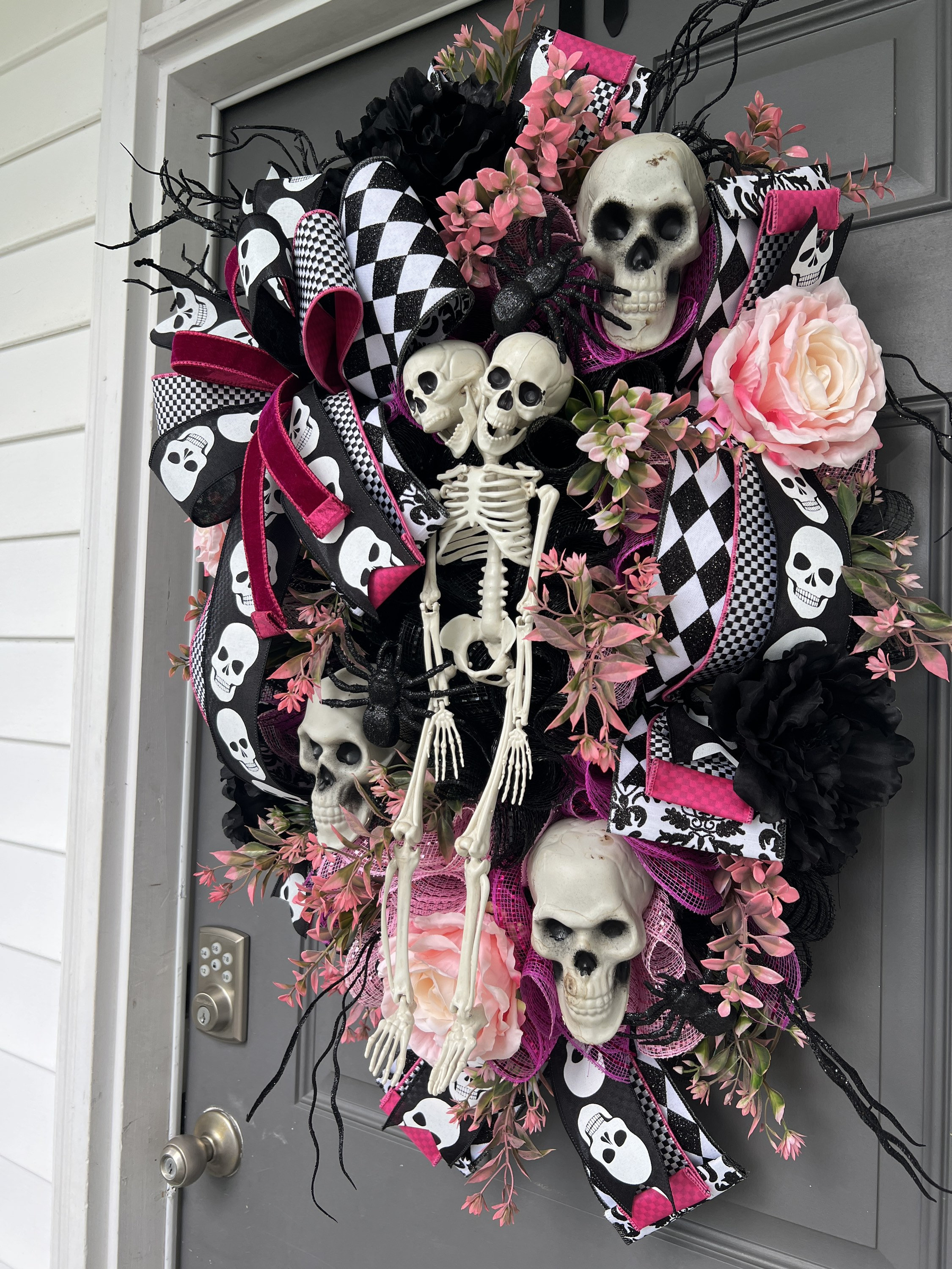 Skeleton Halloween Wreath Skull Halloween Wreath Designer - Etsy