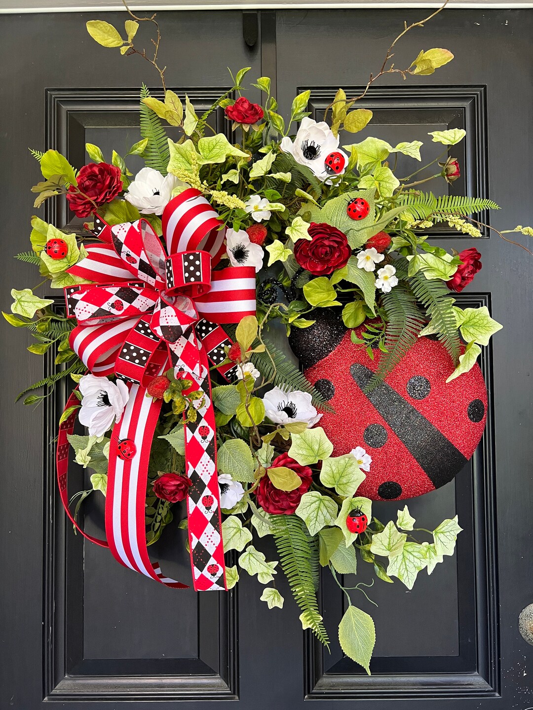 Ladybug Wreath Spring Ladybug Decor Ladybug Home Decor Etsy