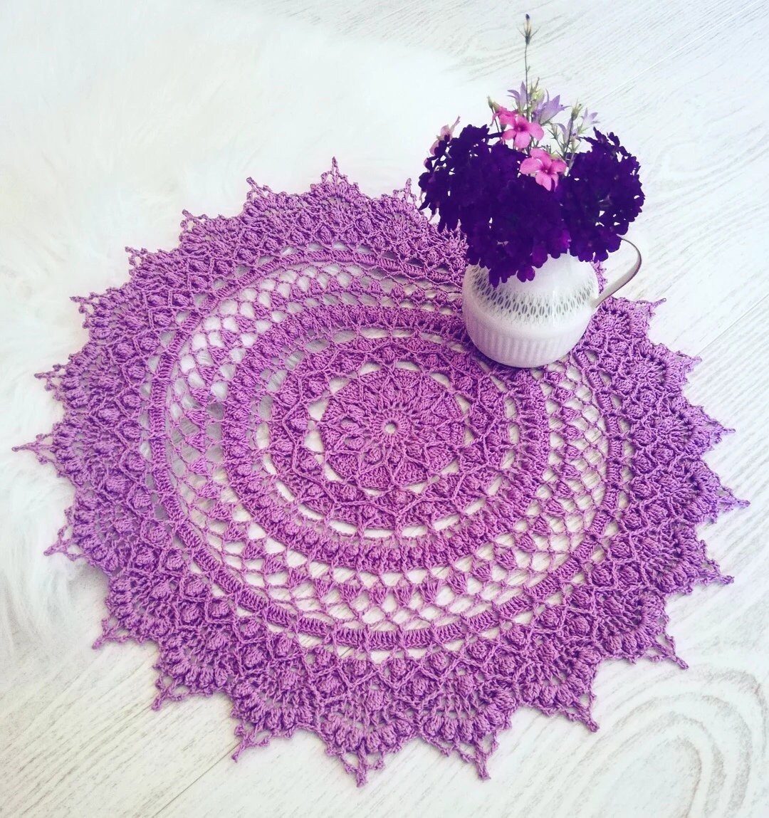 Textured Crochet Doily Pattern Amelie 3D Mandala Crochet Etsy UK