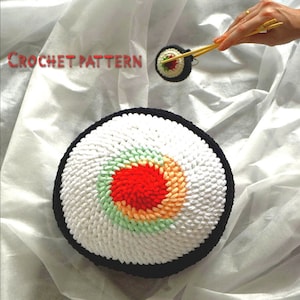 Sushi cushion crochet pattern, easy to follow velvet sofa cushion tutorial, funny food cushion, gift for foodies