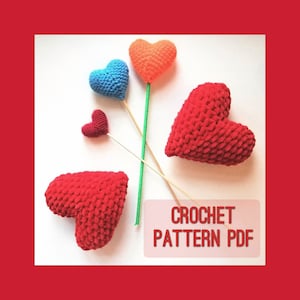 Small cute heart souvenir crochet pattern PDF, simple and easy to follow crochet tutorial for a little heart