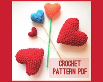 Small cute heart souvenir crochet pattern PDF, simple and easy to follow crochet tutorial for a little heart
