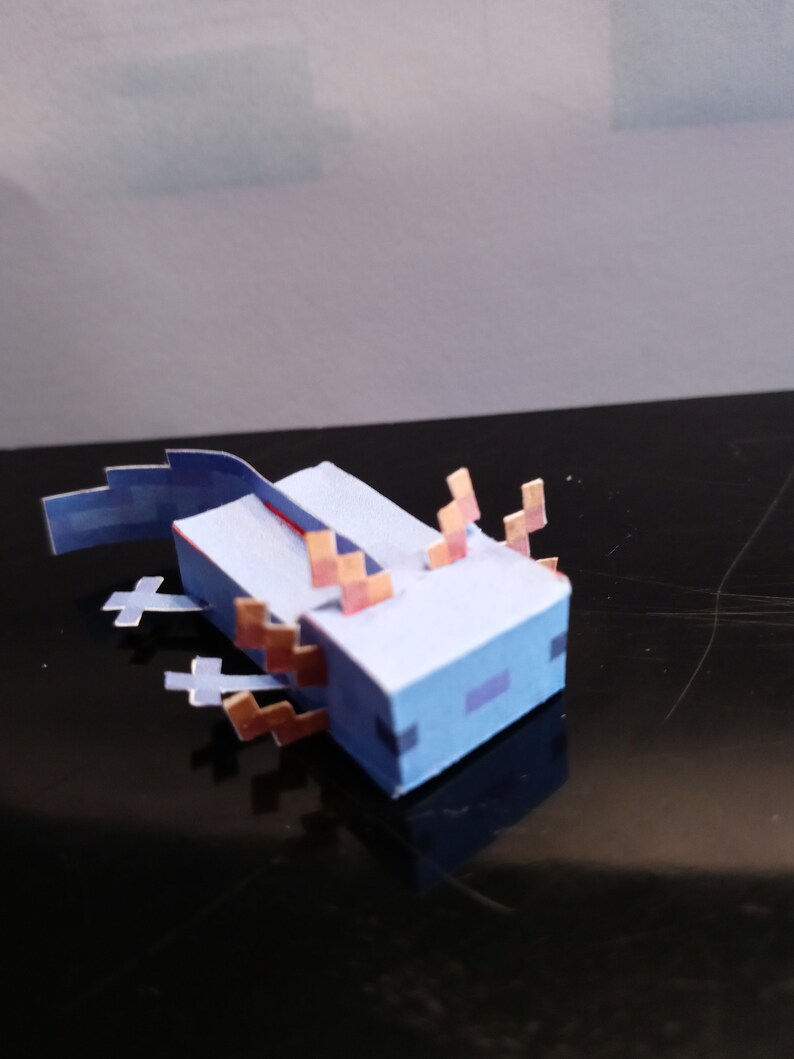Rare Blue Axolotl and Other Axolotls, Minecraft Inspired Papercraft Figurine Etsy
