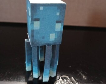 Glow Squid Inspired By Minecraft Papercraft Figurine Etsy
