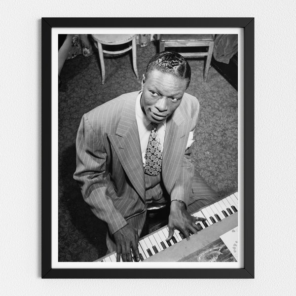Vintage Photo Printable | Nat King Cole | Iconic Jazz Musician | Black and White Art | Downloadable Prints