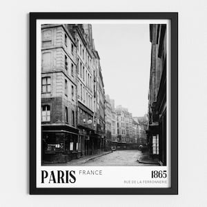 Vintage Photo Printable | Paris City Streets | Black and White Art | French Architecture Print | Downloadable Prints