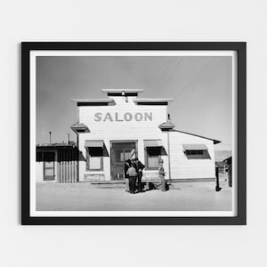 Vintage Photo Printable | Old Saloon in Nevada | Black and White Art | Vintage Bar Prints | Downloadable Prints
