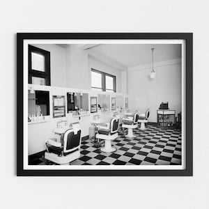 Vintage Photo Printable | Barbershop & Hair Salon | Black and White Art | Retro Photography | Downloadable Prints