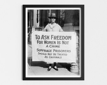 Vintage Photo Printable | Women&#39;s Suffrage Movement | Black and White Art | Vintage Feminist Wall Art | Downloadable Prints