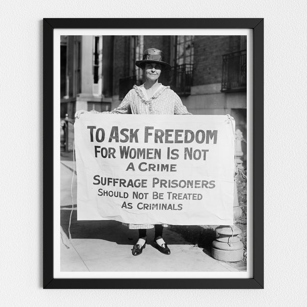 Vintage Photo Printable | Women's Suffrage Movement | Black and White Art | Vintage Feminist Wall Art | Downloadable Prints