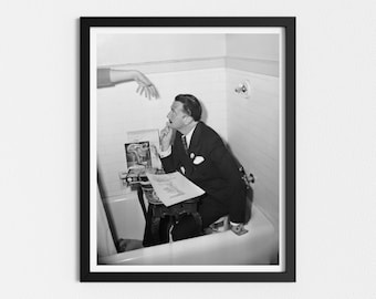 Vintage Photo Printable | Salvador Dalí | Black and White Art | Famous Surrealist Painter | Downloadable Prints