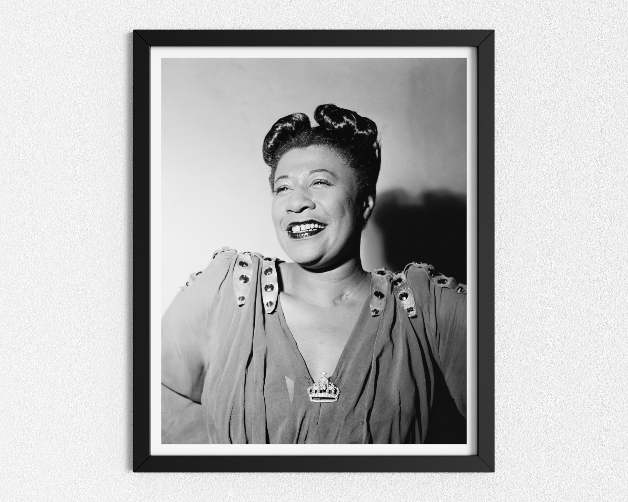 Vintage Photo Printable | Ella Fitzgerald | Famous Jazz Singer | Black and White Art | Downloadable Prints