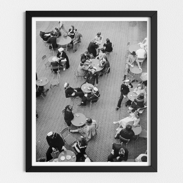 Vintage Photo Printable | Central Park Restaurant | Black and White Art | Retro Photography | Downloadable Prints