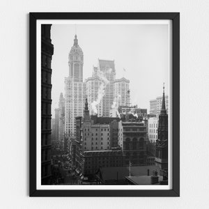Vintage Photo Printable | Historical New York City View | Architecture Print | Black and White Art | Downloadable Prints